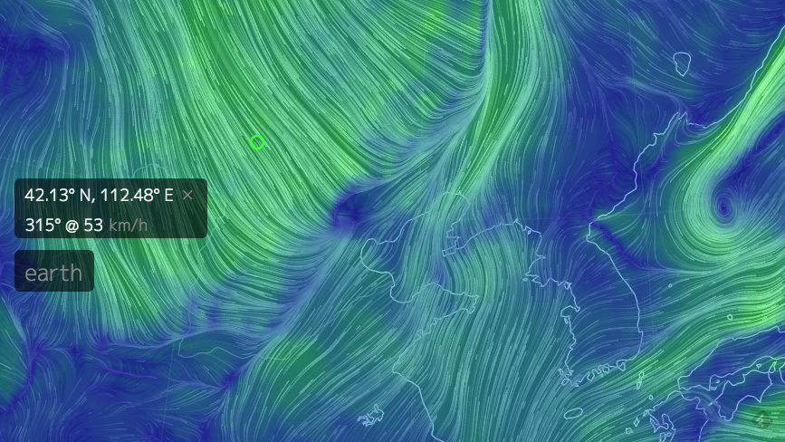 4月15日下午5点时的地表风